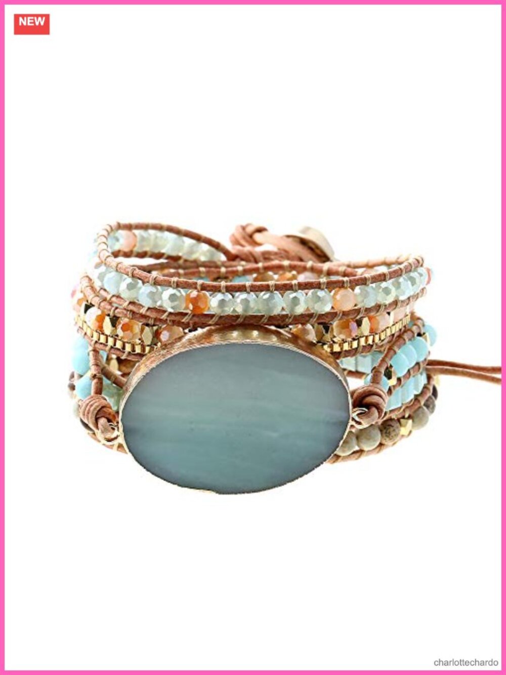 Boho Handmade Natural Stone Crystal Wrap Bracelet